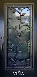 A door with a leaf design on it.